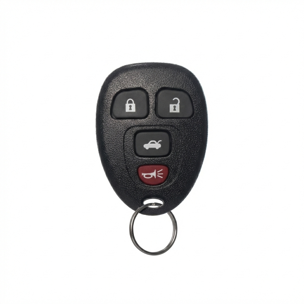 FOBTEK Keyless Entry Remote Key Fob for Chevy Impala Buick Lucerne Cadillac DTS 2006-2016, Replacement for OUC60270 15912859 (4-Button Trunk Release)