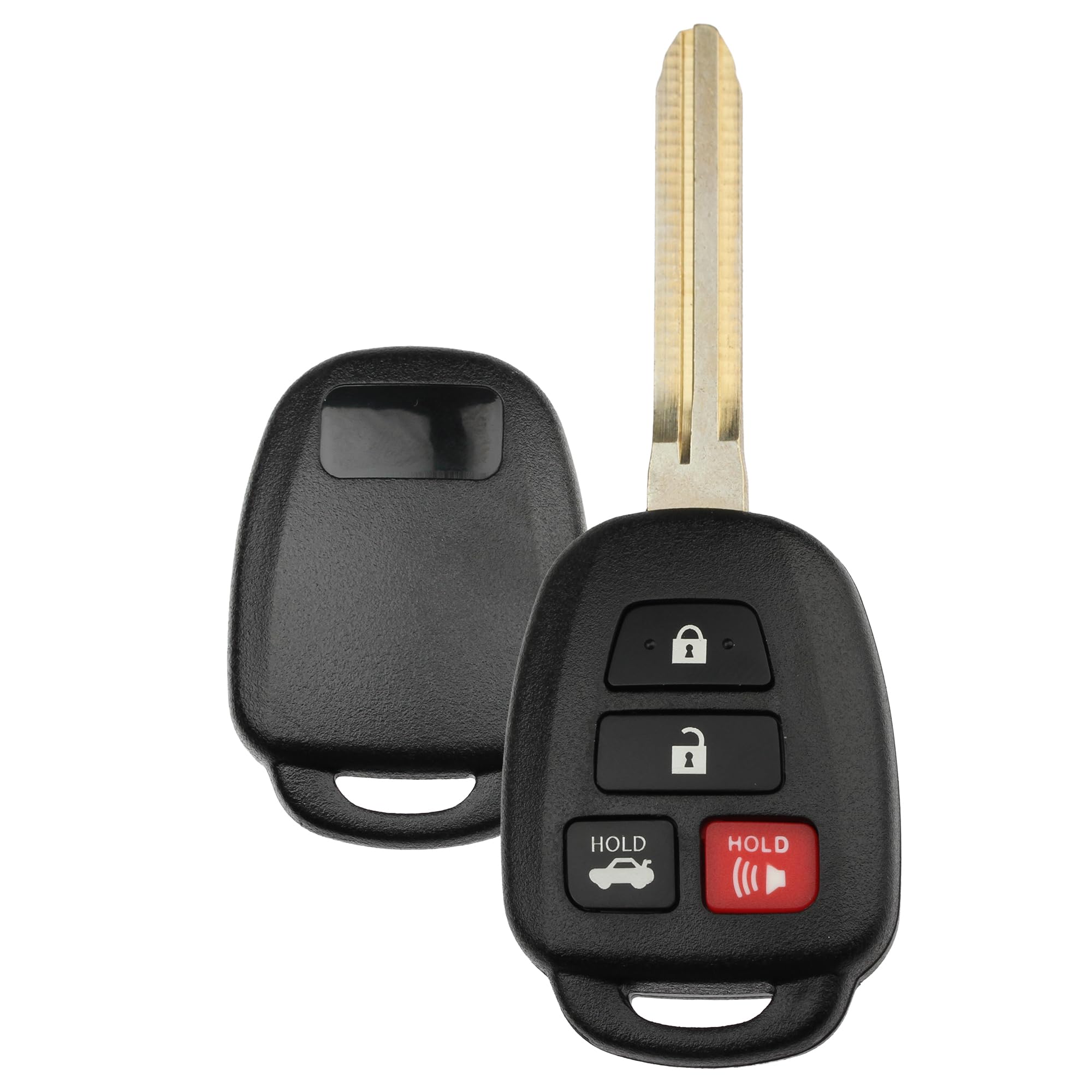 FOBTEK Key Fob Shell Case & Button Pad for Toyota HYQ12BDM, 4-Button