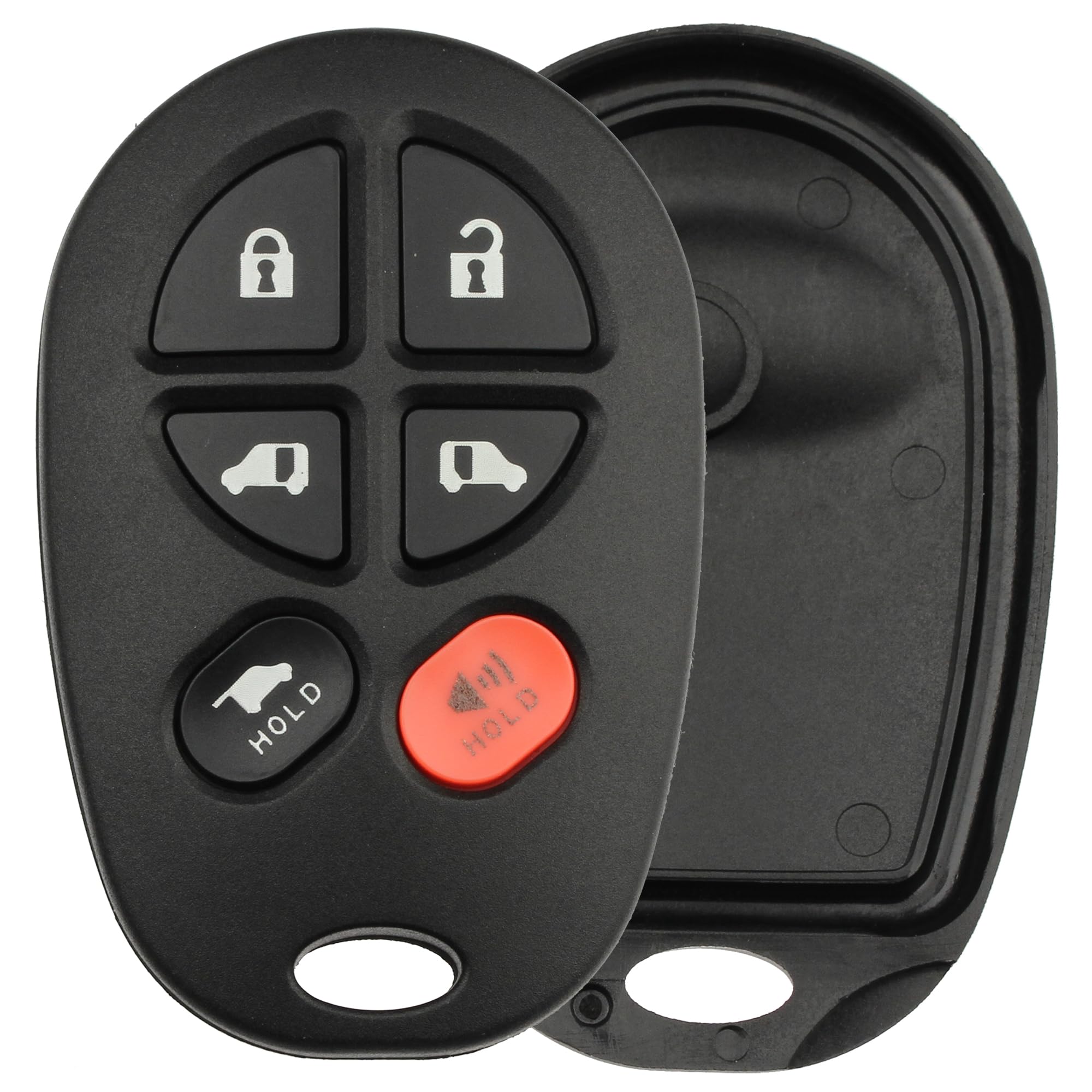 FOBTEK Key Fob Shell Case & Button Pad for Toyota GQ43VT20T, 6-Button