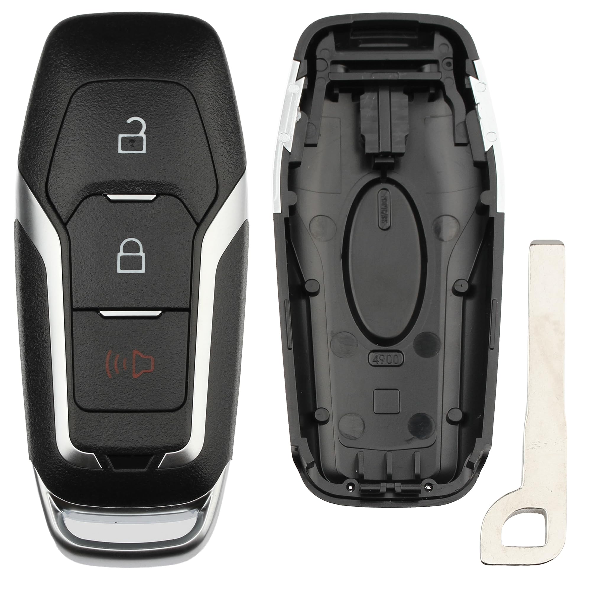 FOBTEK Smart Key Fob Shell Case for Ford M3N-A2C31243800, 3-Button
