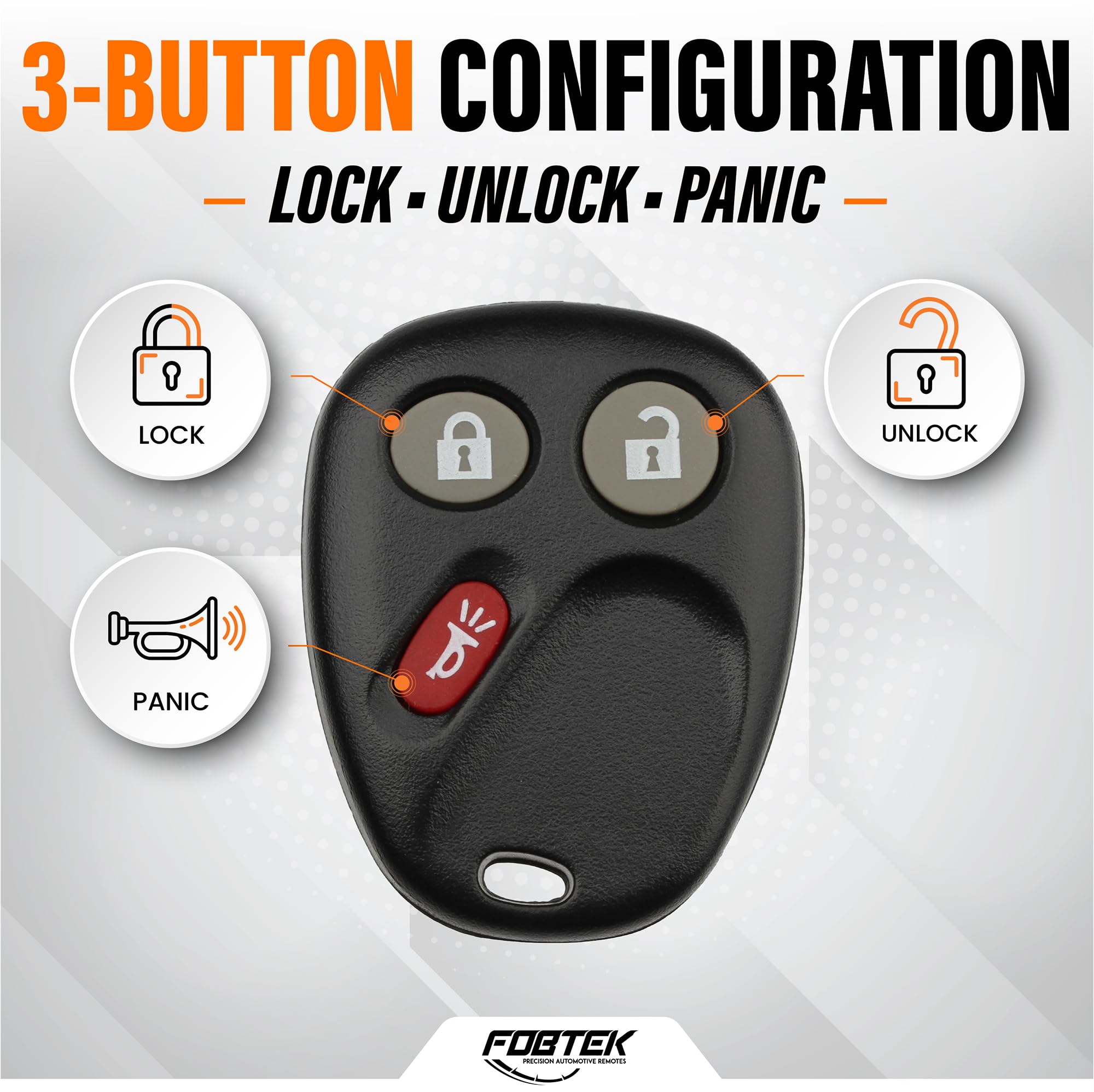 FOBTEK Key Fob Shell Case & Button Pad for Chevy GMC Oldsmobile MYT3X6898B