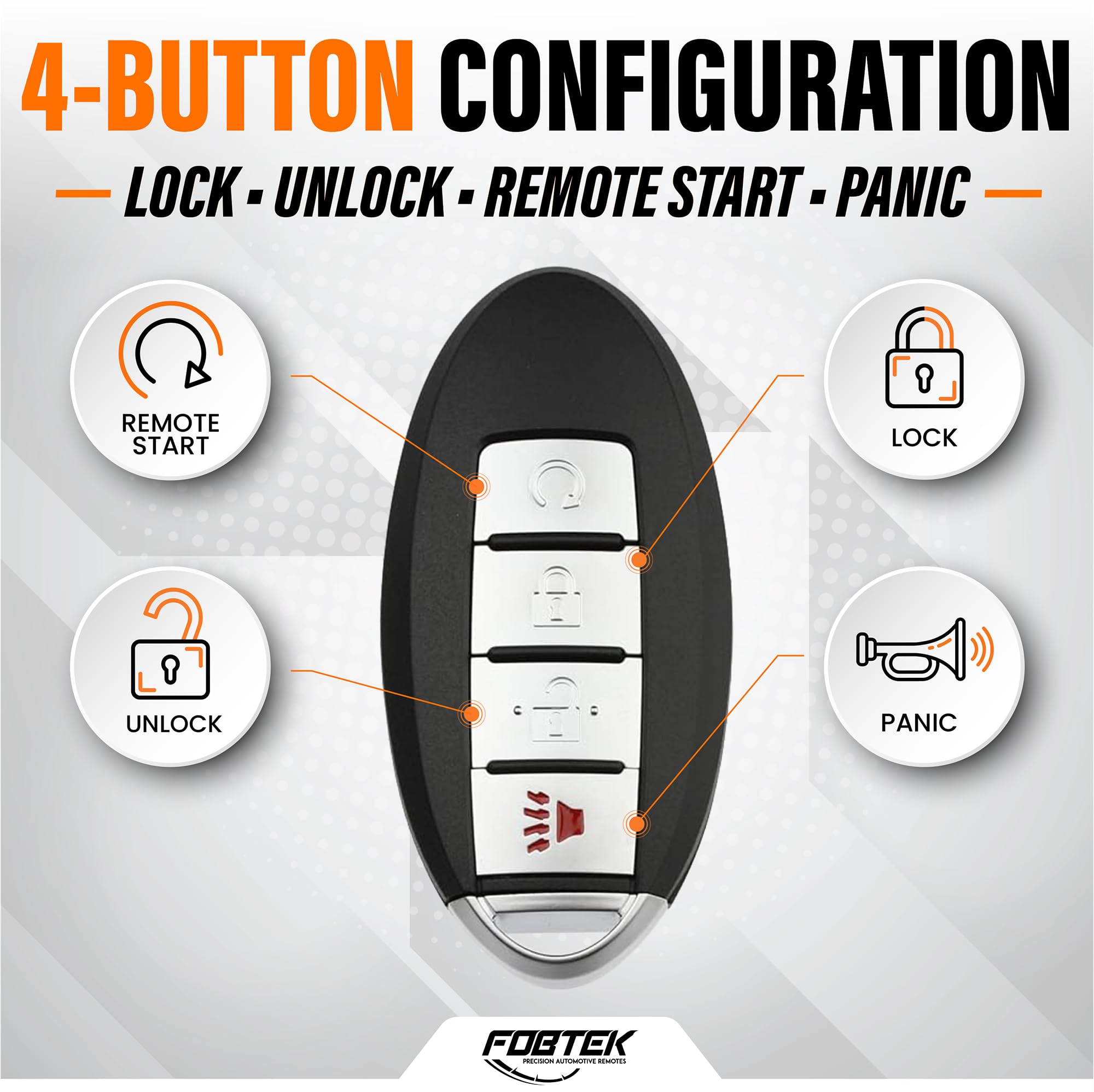 FOBTEK Smart Key Fob Shell Case for Nissan KR5S180144014