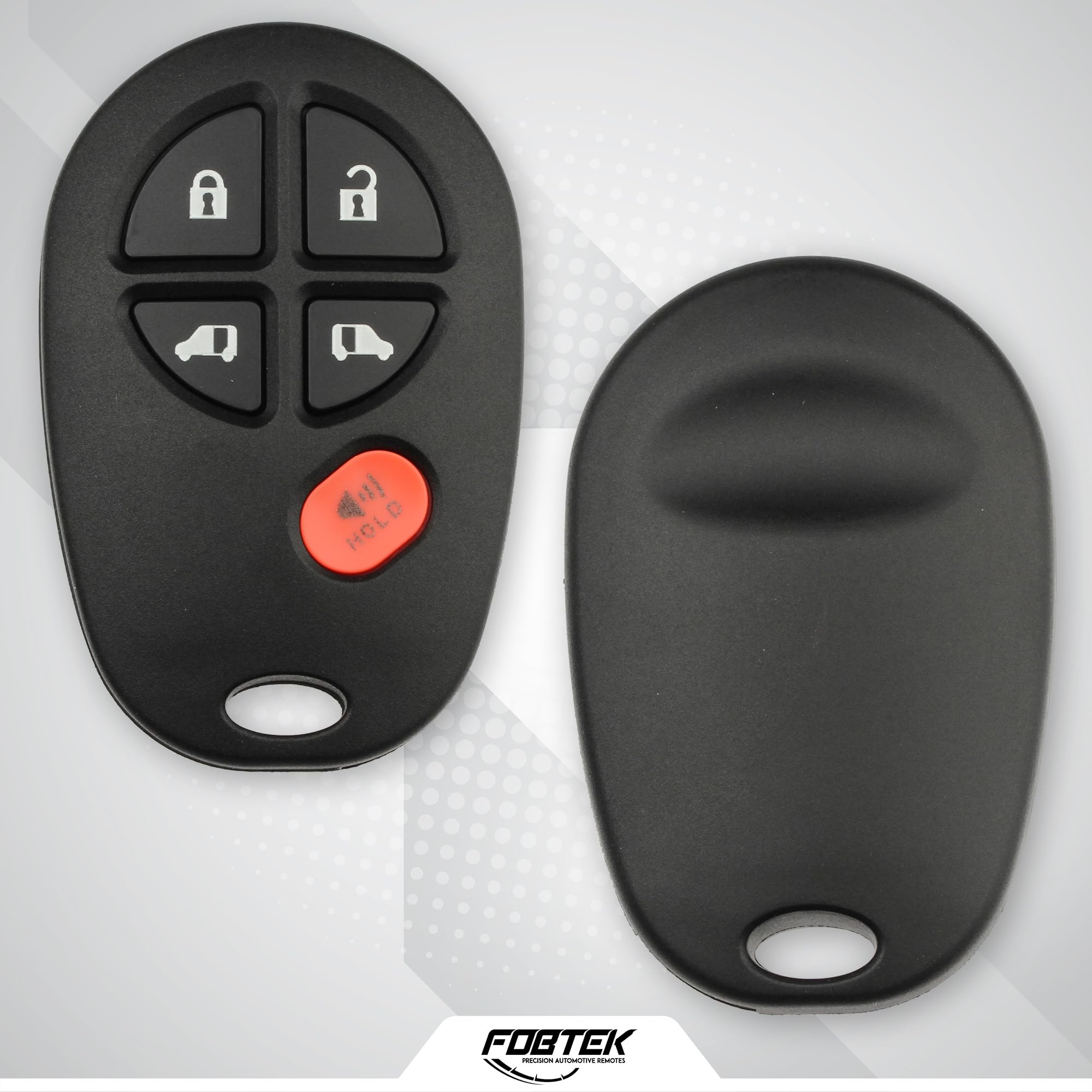 FOBTEK Key Fob Shell Case & Button Pad for Toyota GQ43VT20T, 5-Button