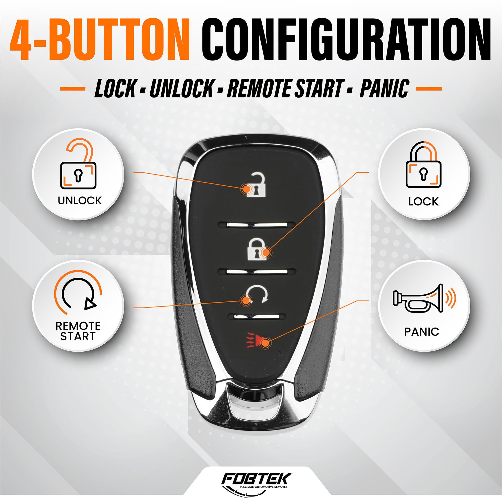 FOBTEK Smart Key Fob Shell Case for Chevy HYQ4EA