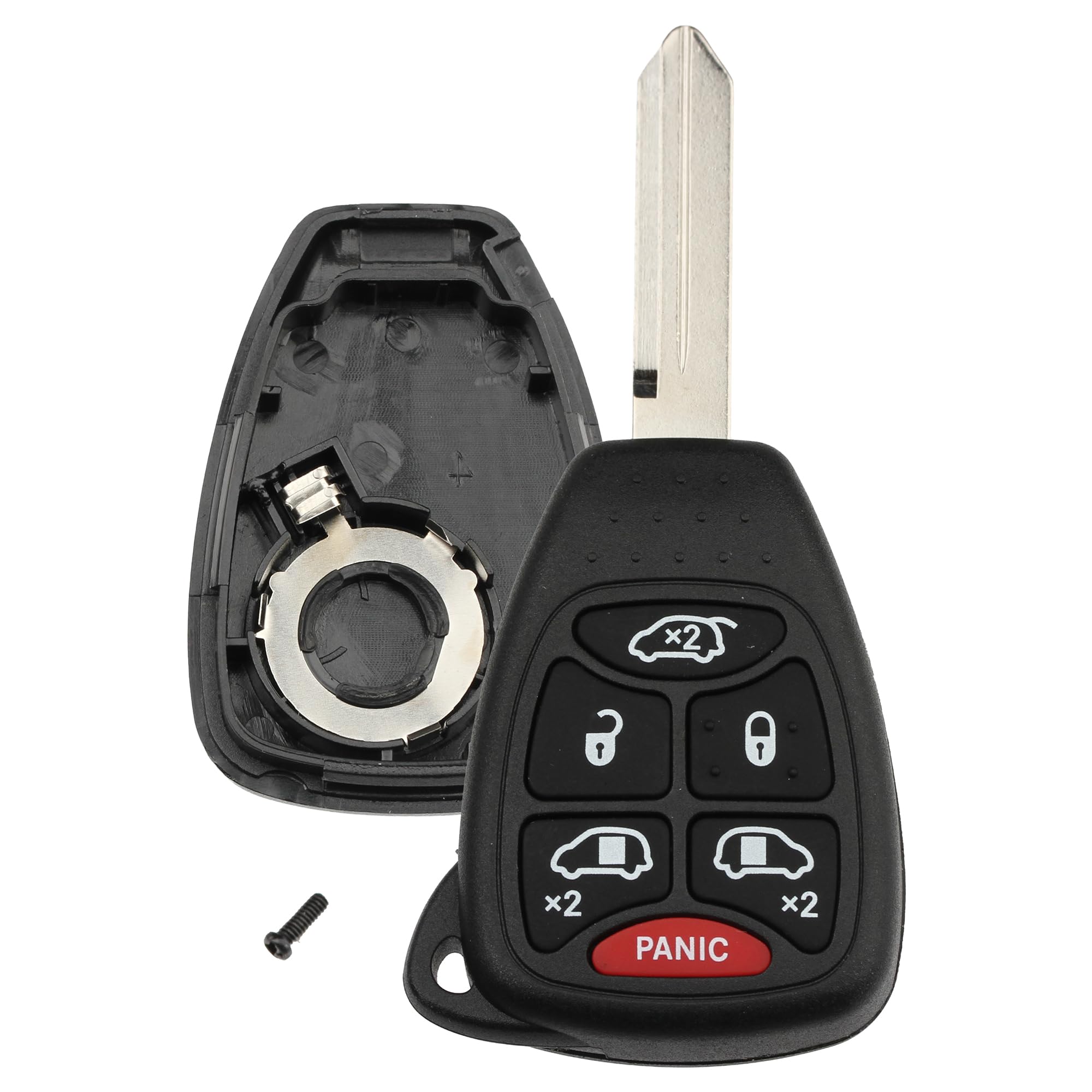 FOBTEK Key Fob Shell Case & Button Pad for Dodge Chrysler M3N5WY72XX
