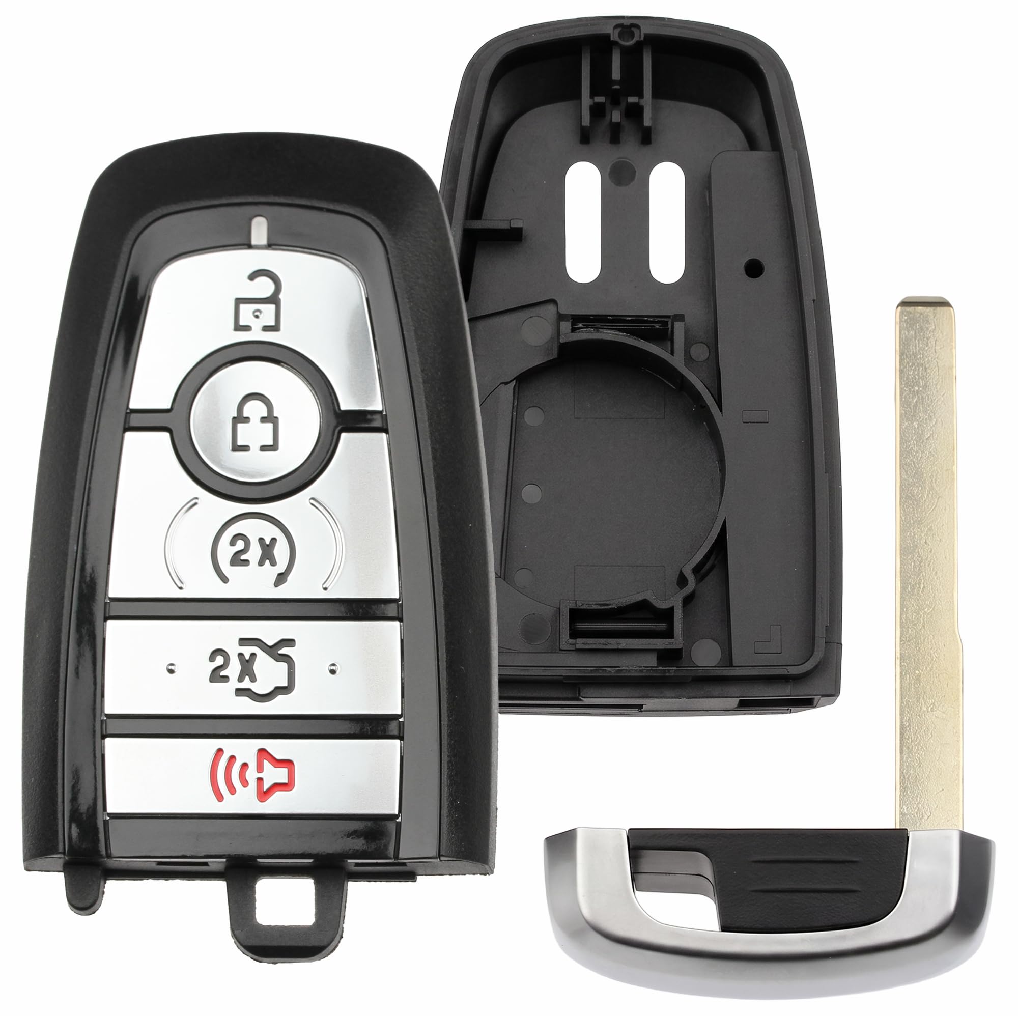 FOBTEK Smart Key Fob Shell Case for Ford M3N-A2C93142600, 5-Button