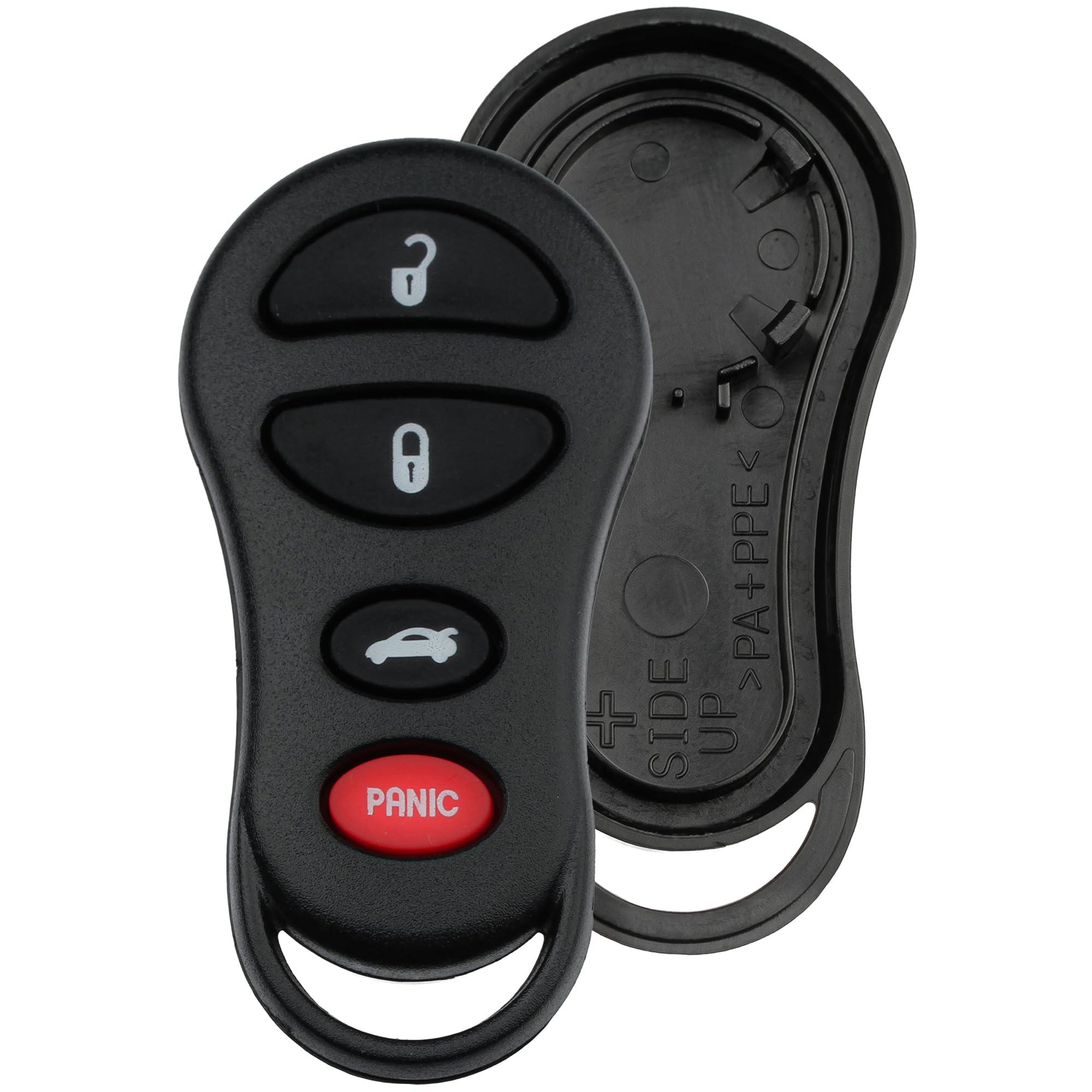 FOBTEK Key Fob Shell Case for Chrysler Jeep Dodge GQ43VT13T, 4-Button