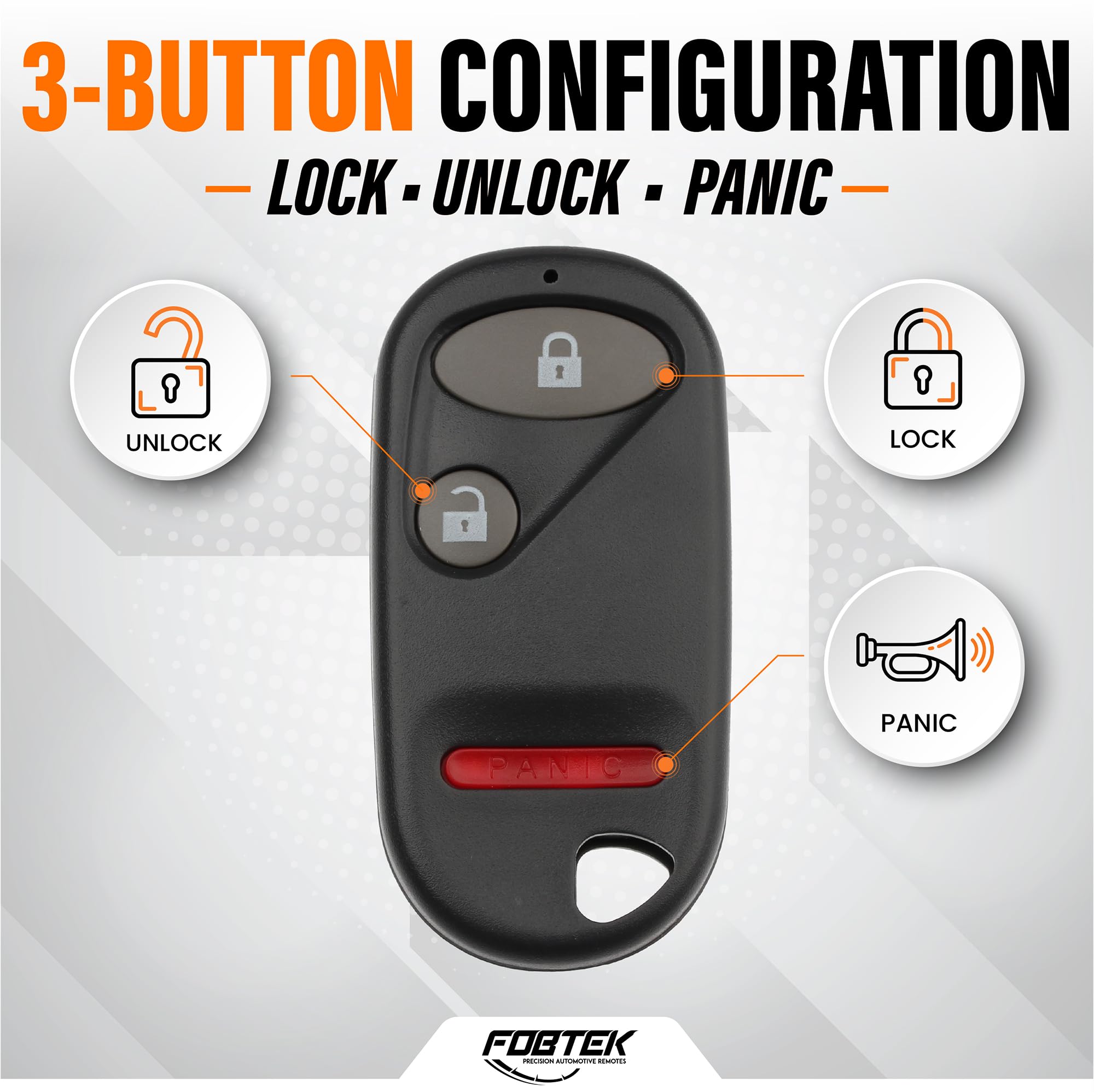 FOBTEK Key Fob Shell Case for Honda OUCG8D-344H-A, 3-Button