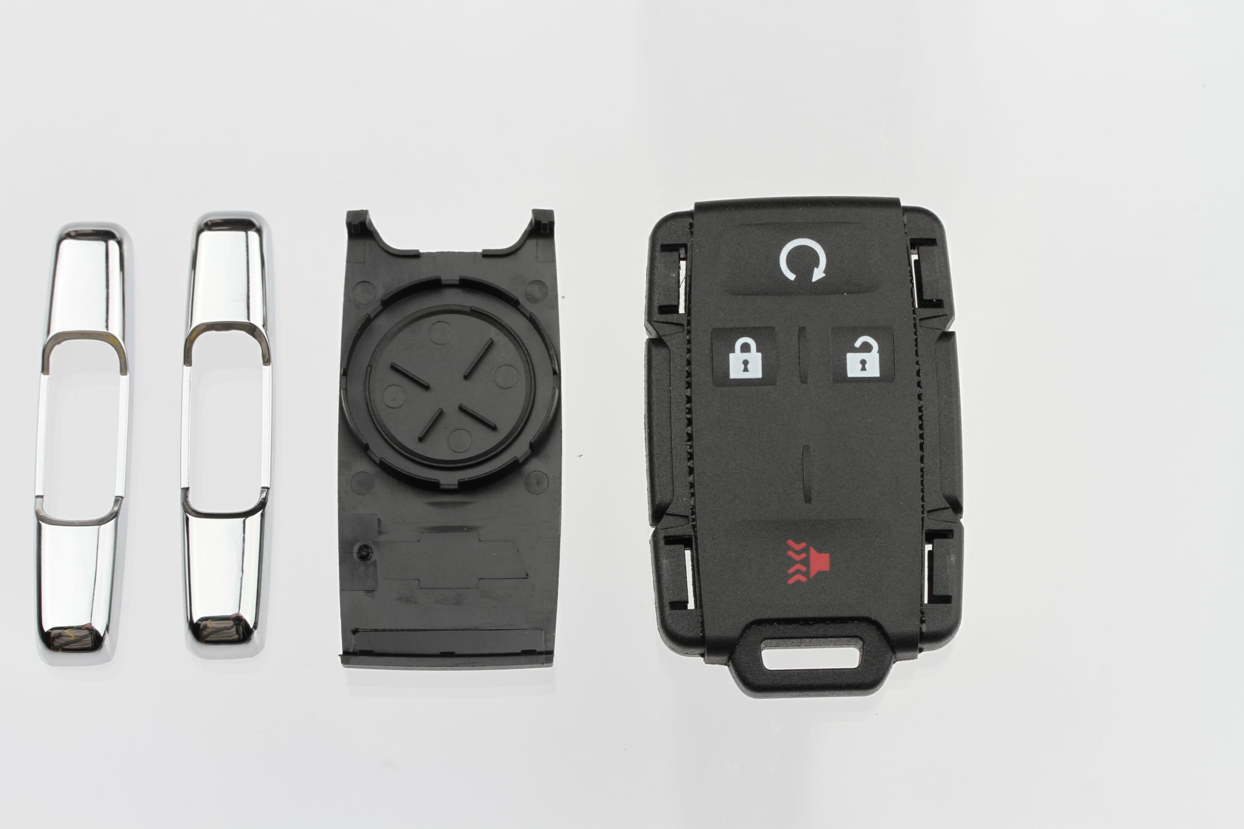 FOBTEK Key Fob Shell Case & Button Pad for Chevy GMC M3N-32337100, 4-Button