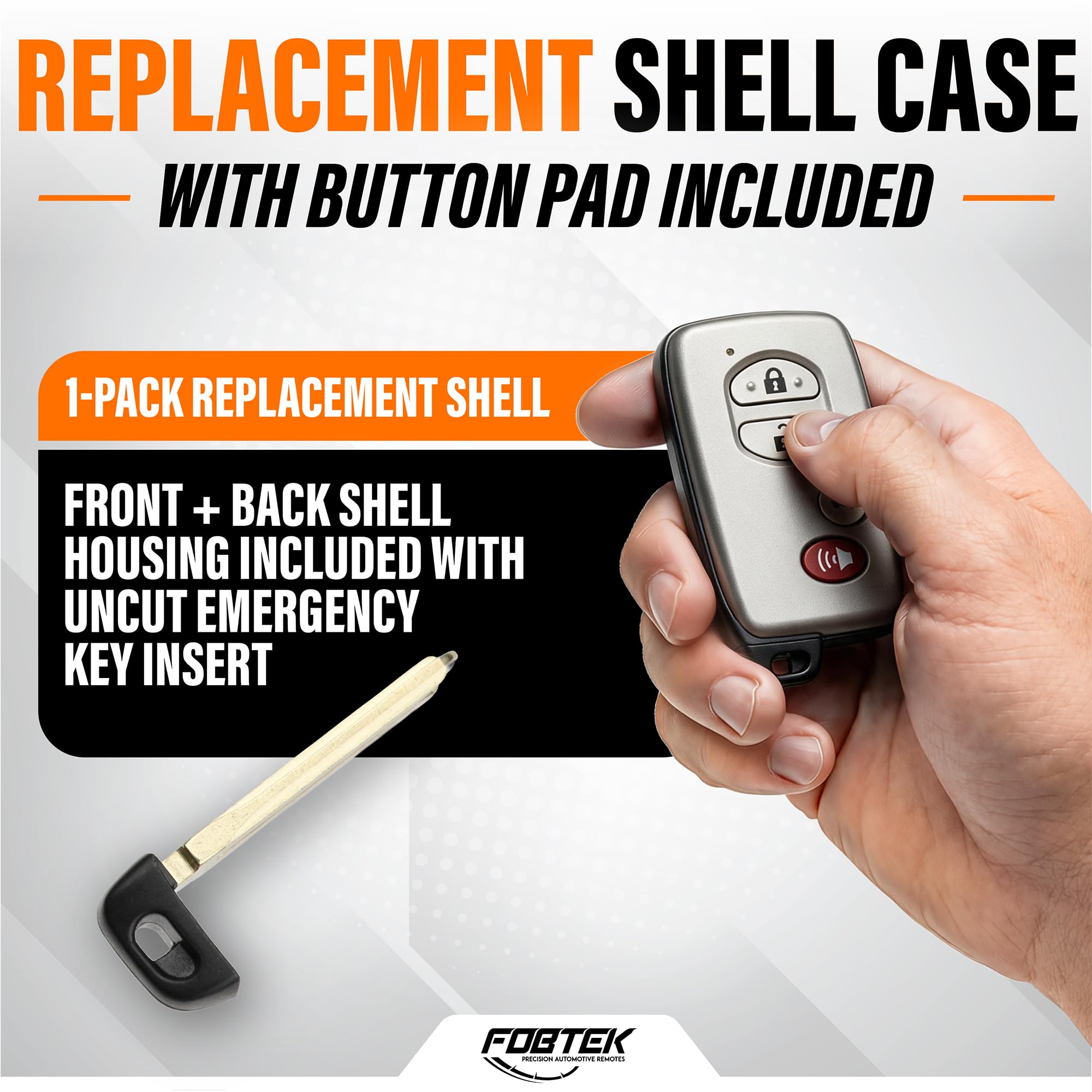 FOBTEK Smart Key Fob Shell Case for Toyota HYQ14AAB, 4-Button Gold