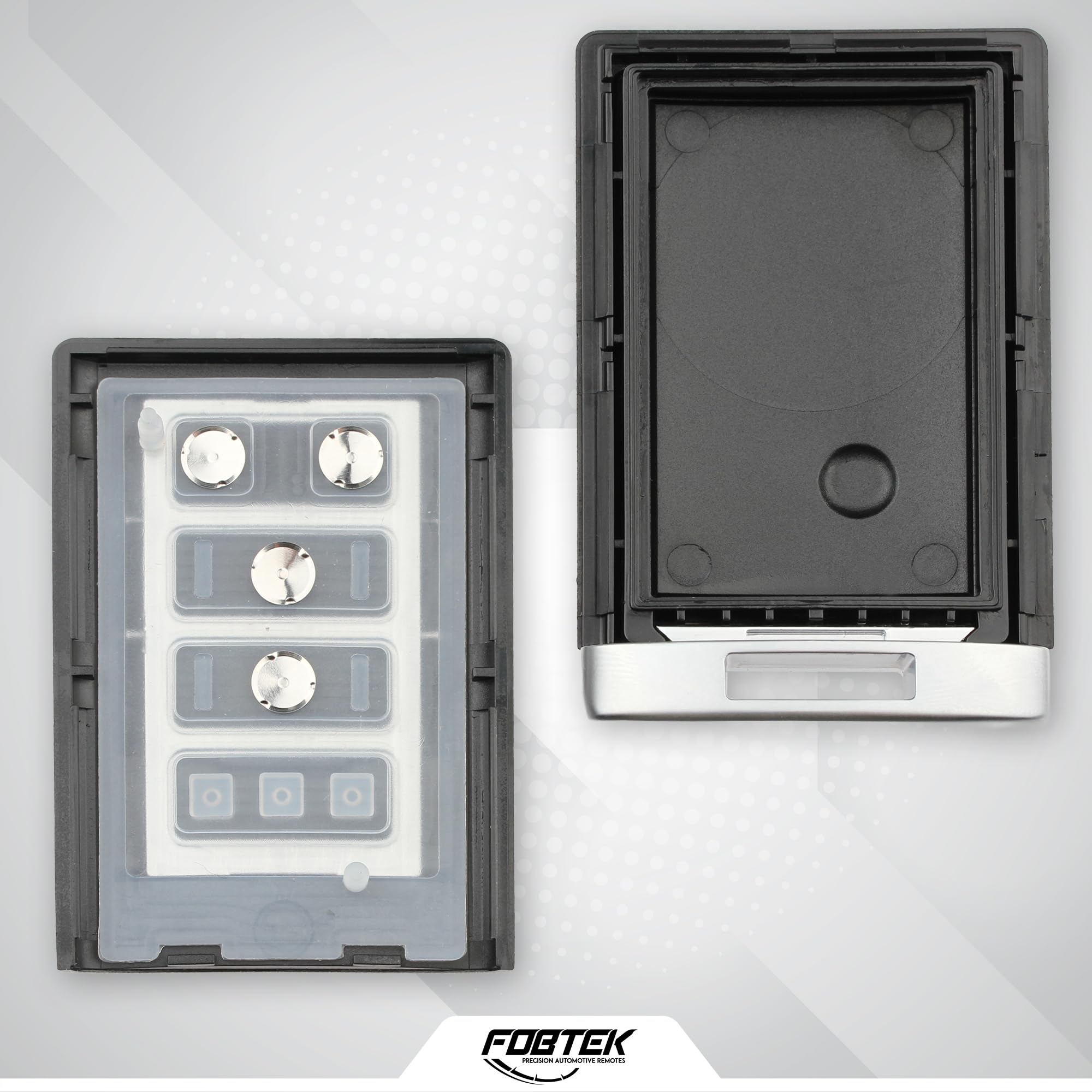 FOBTEK Key Fob Shell Case & Button Pad for Cadillac Chevy GMC OUC6000066