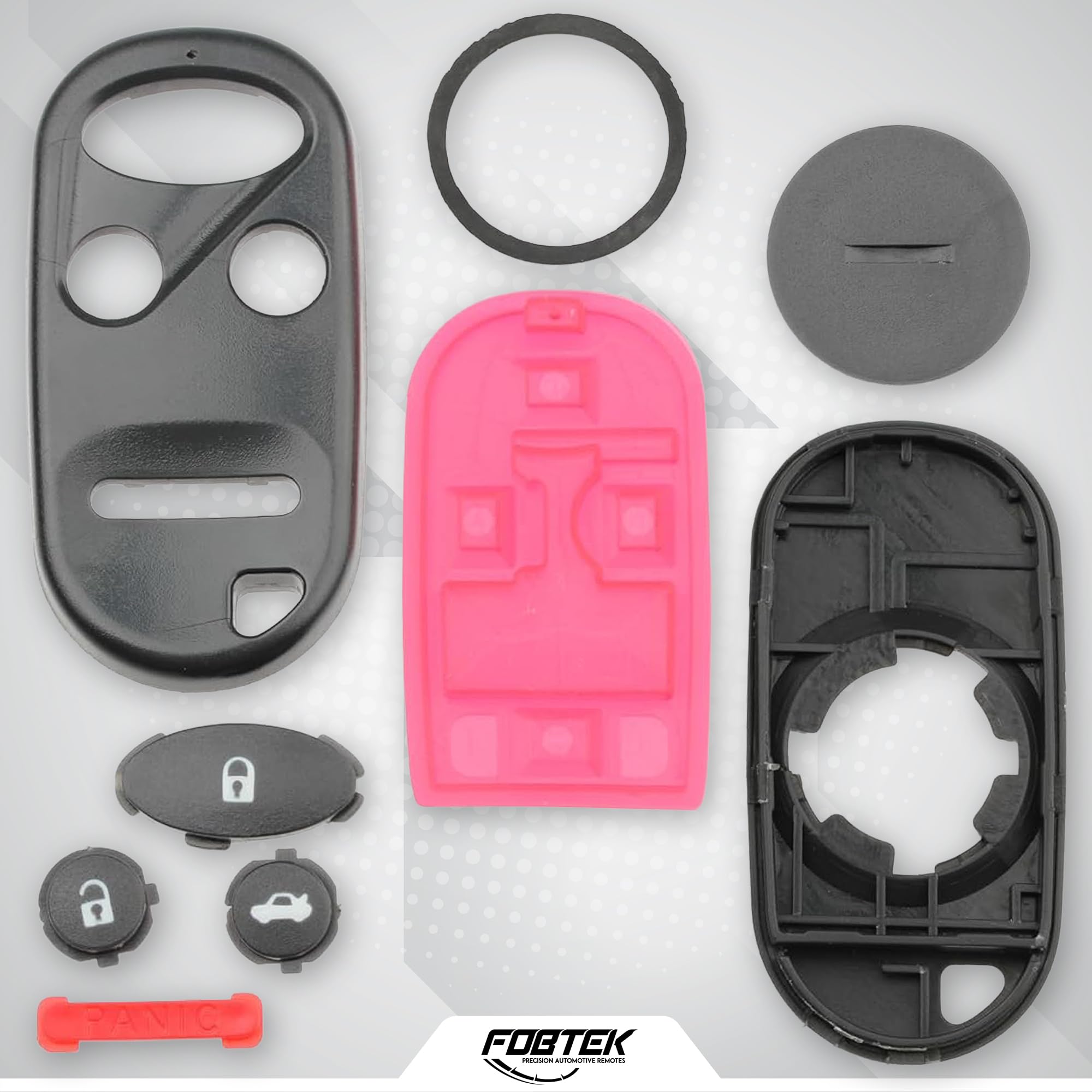 FOBTEK Key Fob Shell Case & Button Pad for Acura A269ZUA108, 4-Button