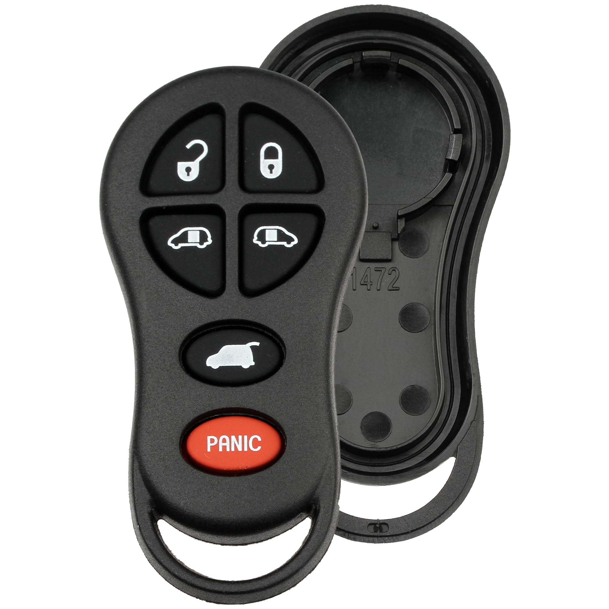 FOBTEK Key Fob Shell Case for Dodge Chrysler GQ43VT18T, 6-Button