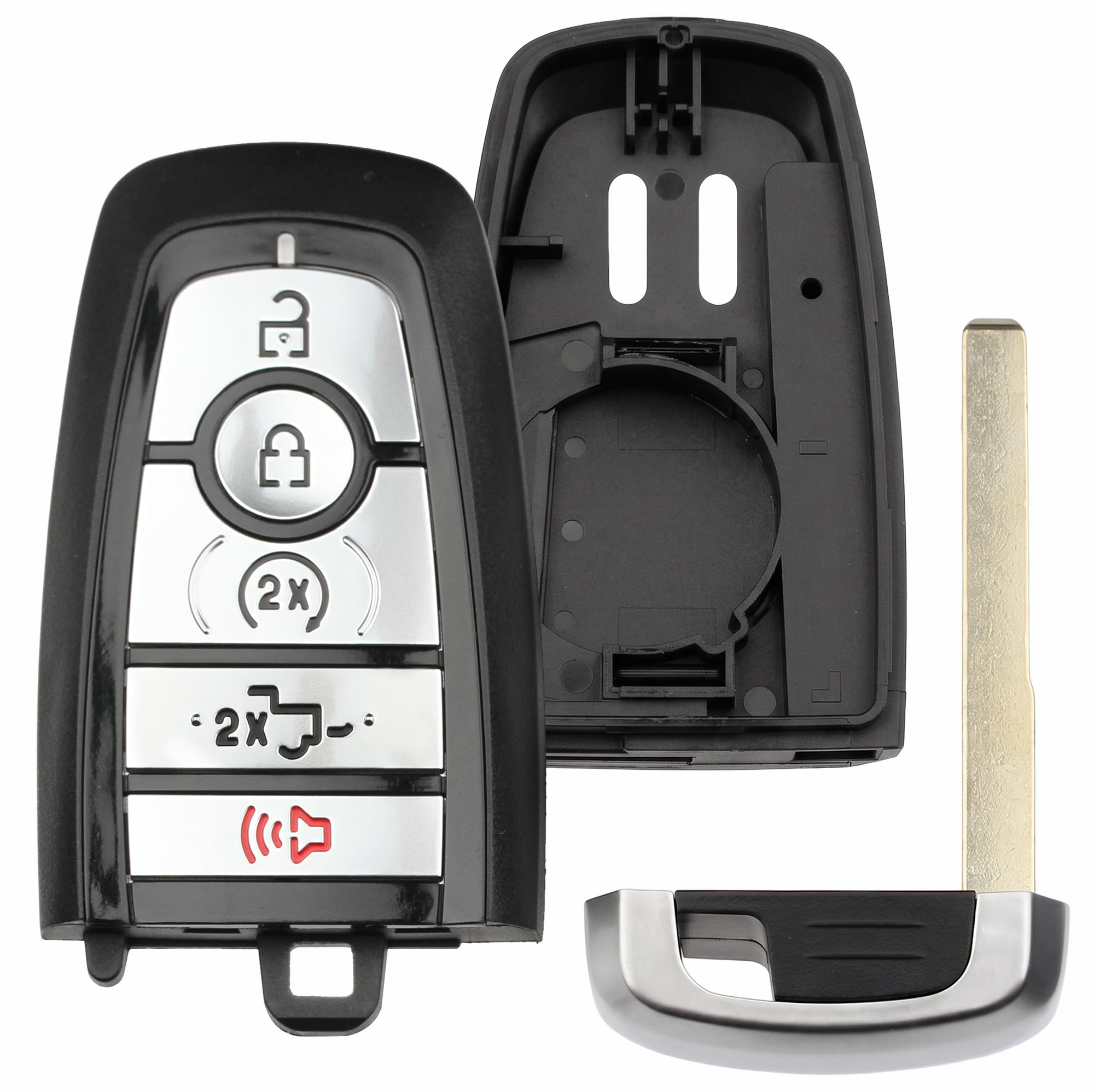 FOBTEK Smart Key Fob Shell Case & Button Pad for Ford M3N-A2C931426