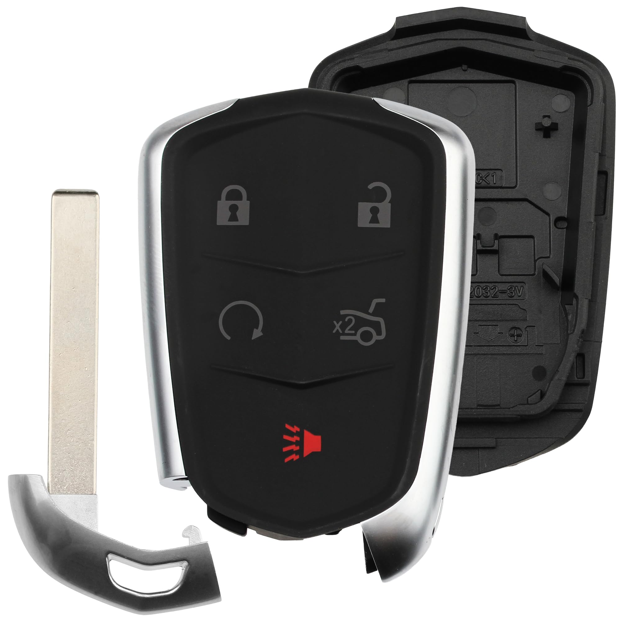 FOBTEK Smart Key Fob Shell Case for Cadillac HYQ2AB, 5-Button