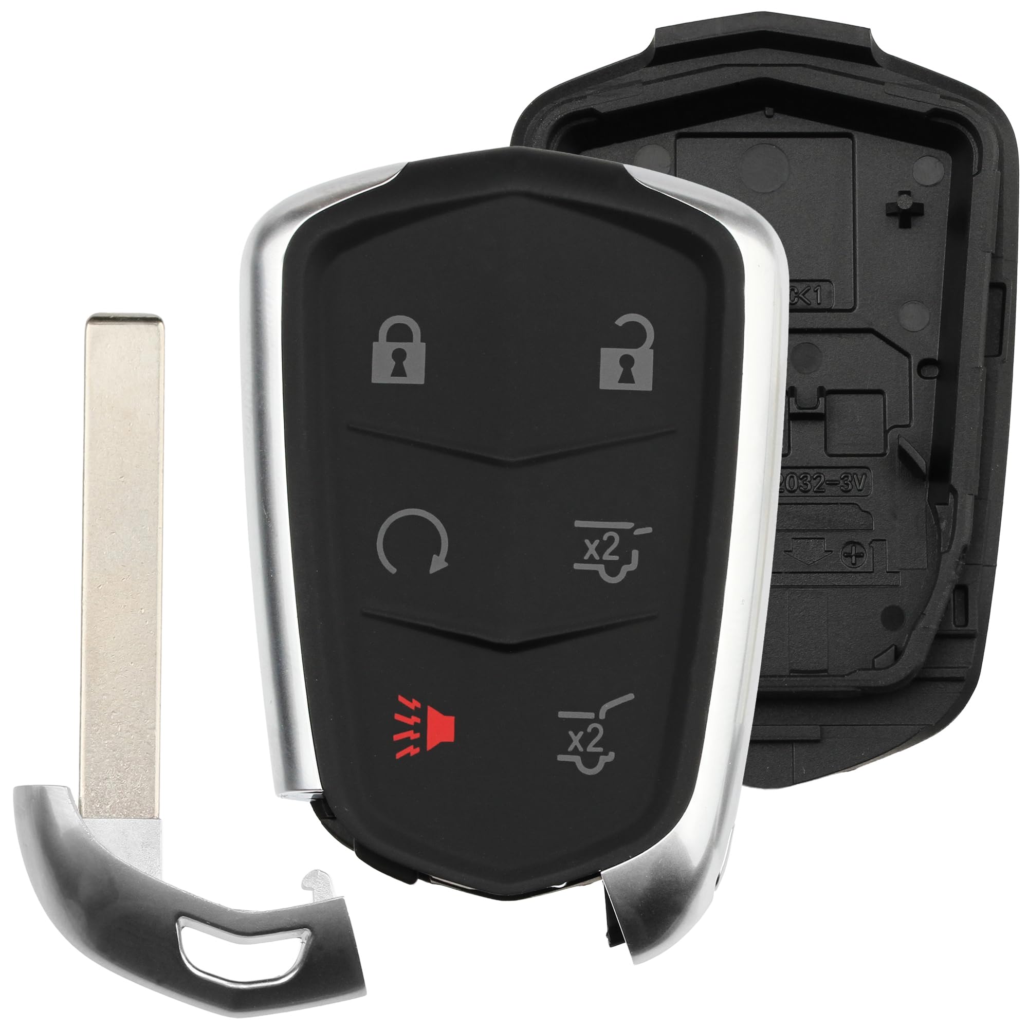 FOBTEK Smart Key Fob Shell Case for 2015-2020 Cadillac Escalade, HYQ2AB