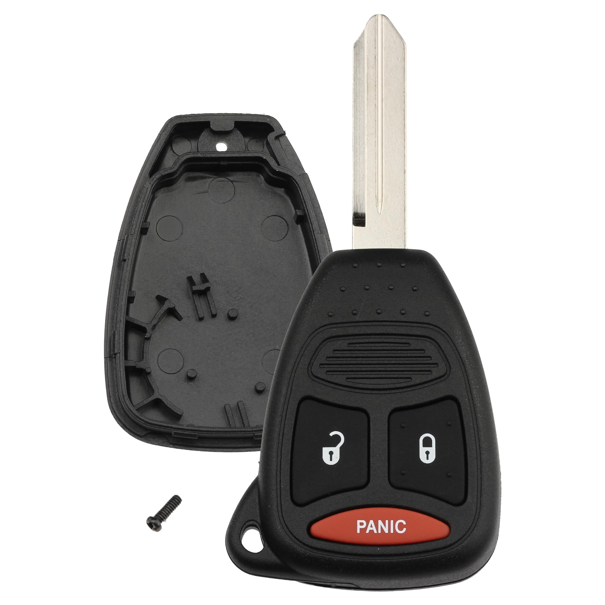 FOBTEK Key Fob Shell Case for Dodge Mitsubishi KOBDT04A, 3-Button