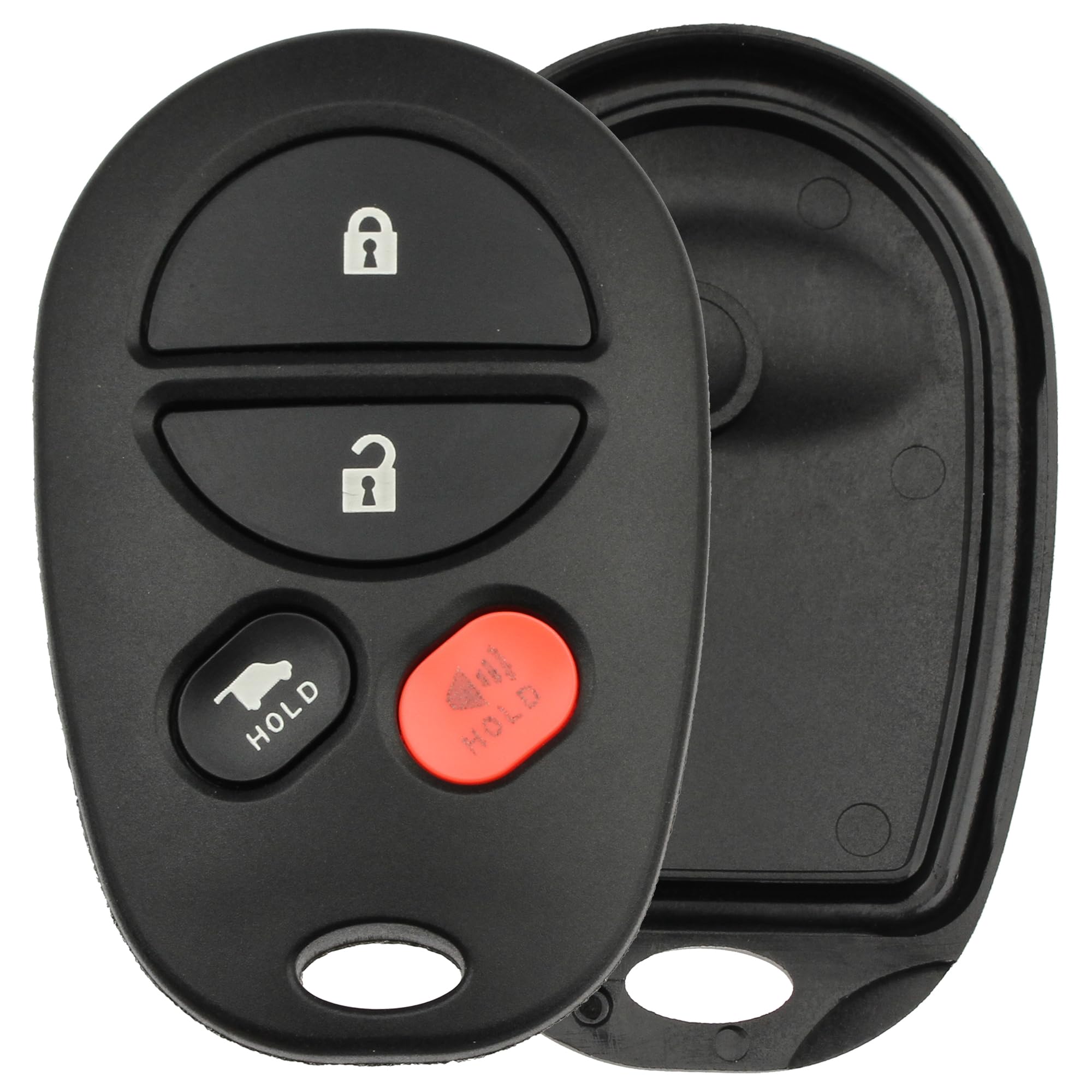 FOBTEK Key Fob Shell Case & Button Pad for Toyota GQ43VT20T, 4-Button