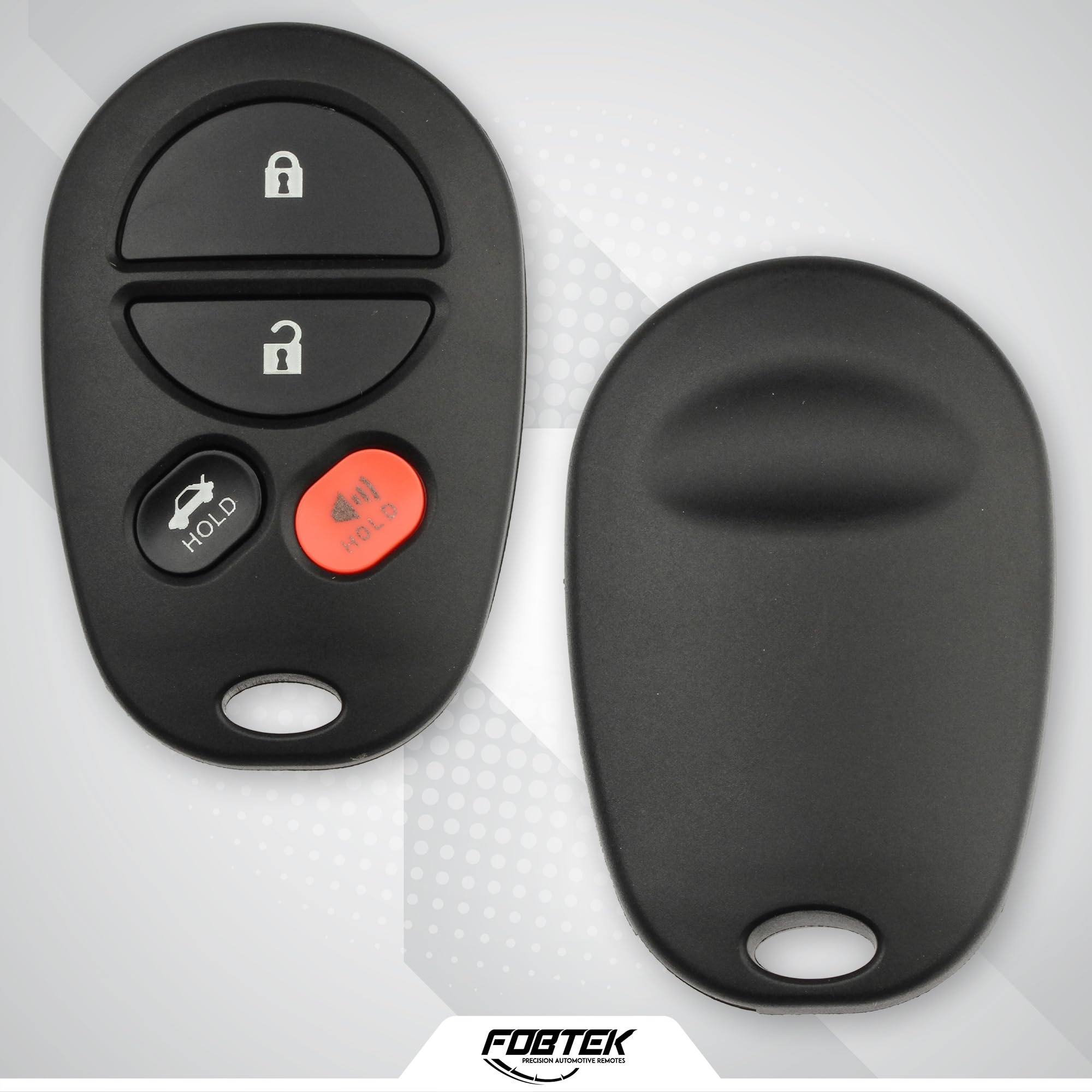 FOBTEK Key Fob Shell Case & Button Pad for Toyota GQ43VT20T