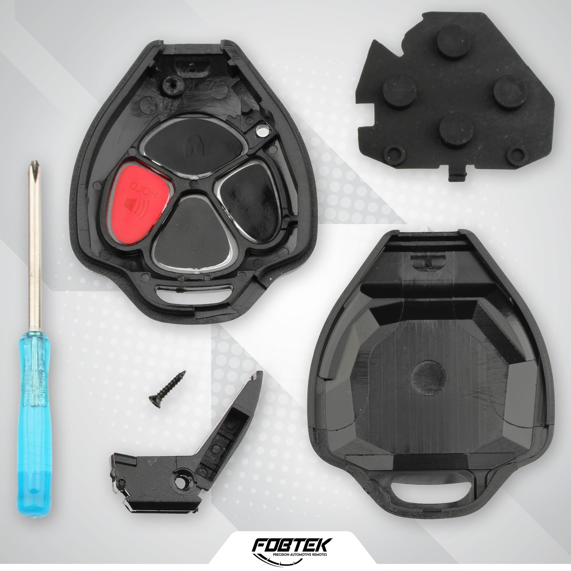 FOBTEK Key Fob Shell Case for Toyota Scion Subaru HYQ12BBY, 4-Button