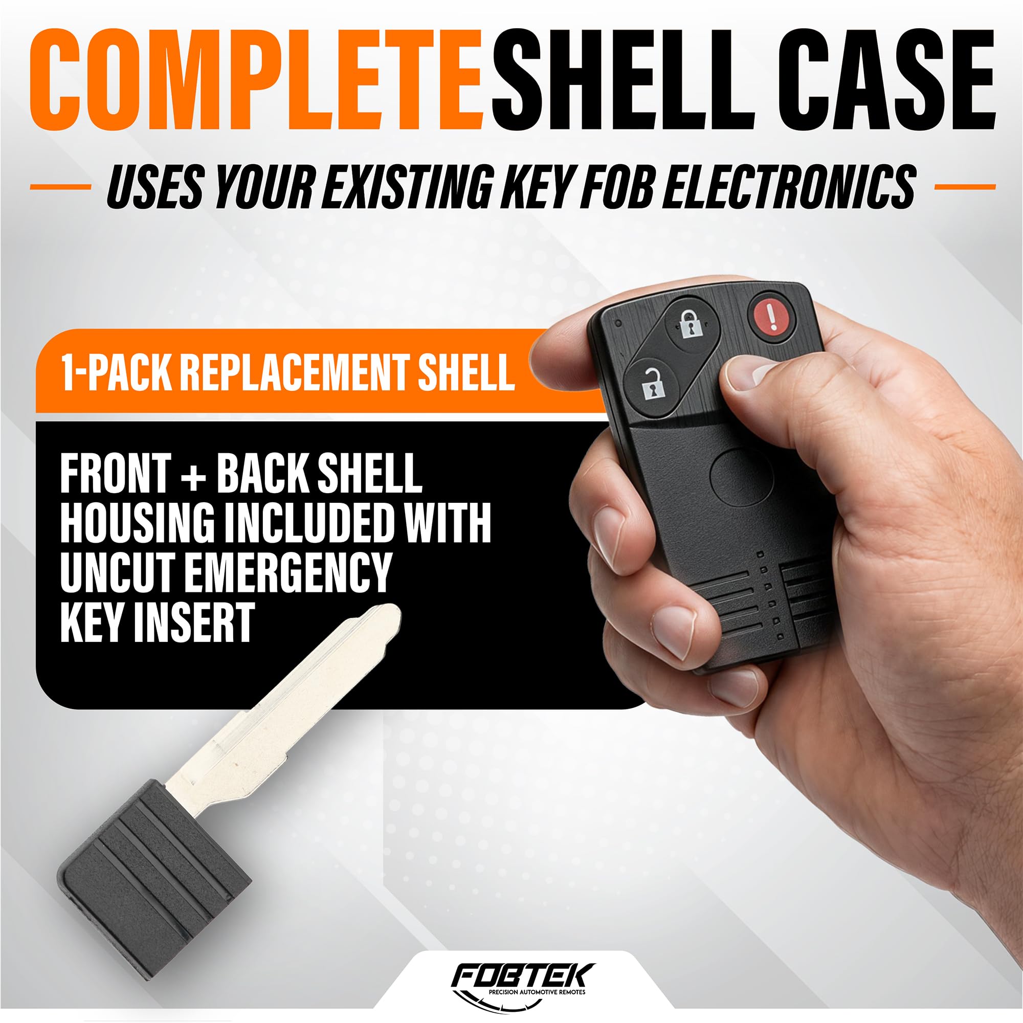 FOBTEK Key Fob Shell Case & Button Pad for Mazda BGBX1T458SKE11A01