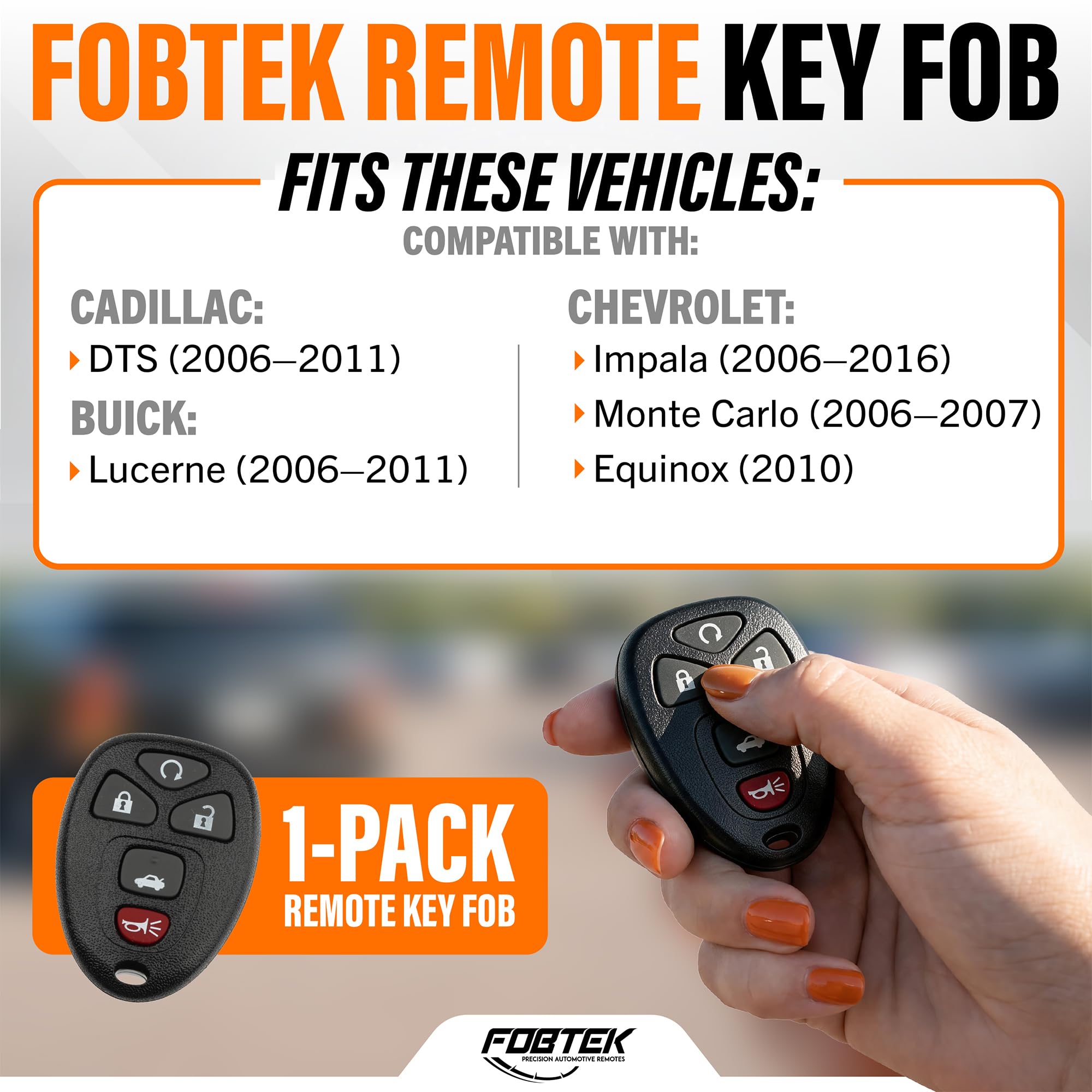 FOBTEK Key Fob Keyless Remote for Chevy Buick Cadillac OUC60270