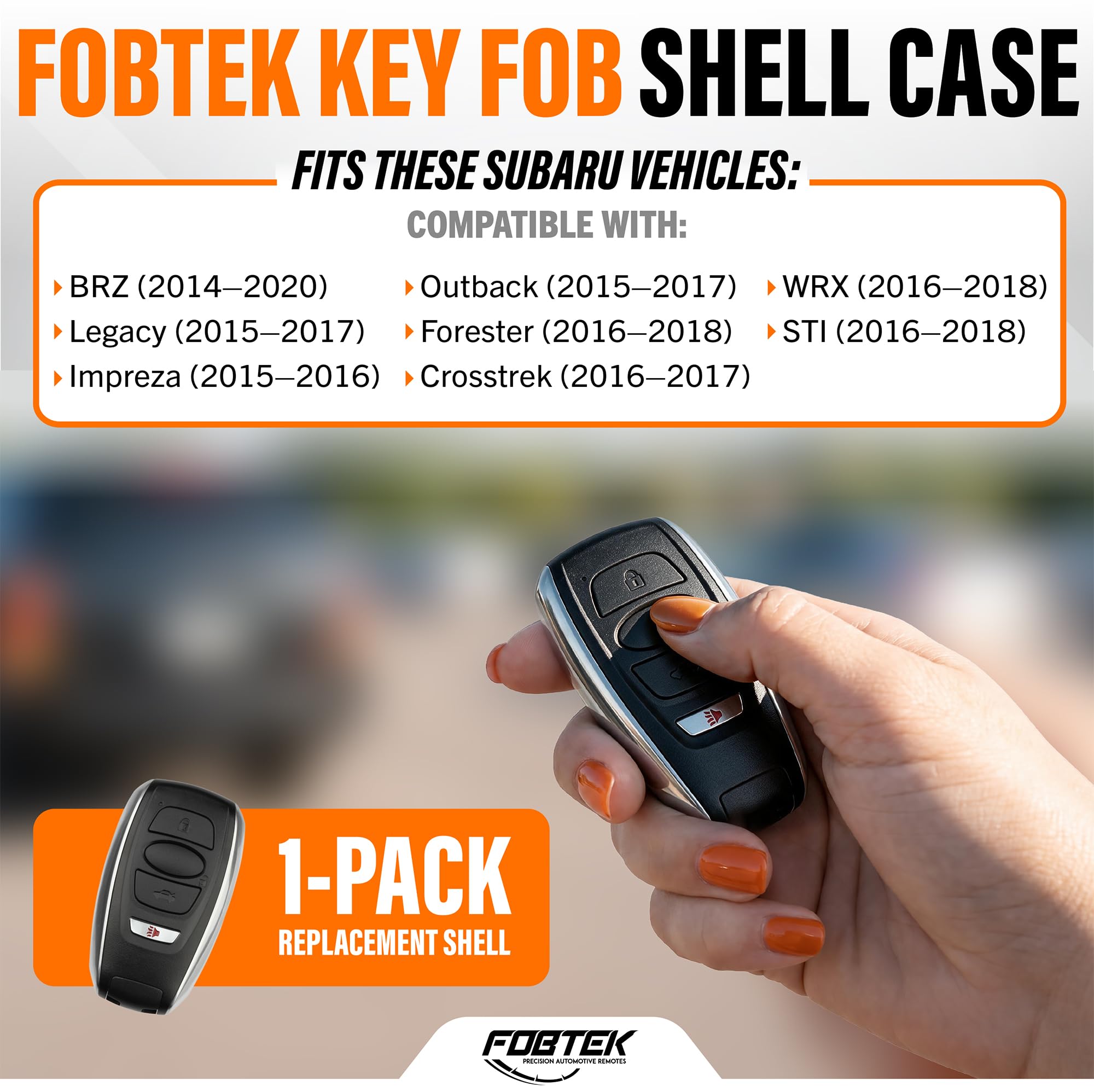 FOBTEK Smart Key Fob Shell Case for Subaru HYQ14AHC, 4-Button