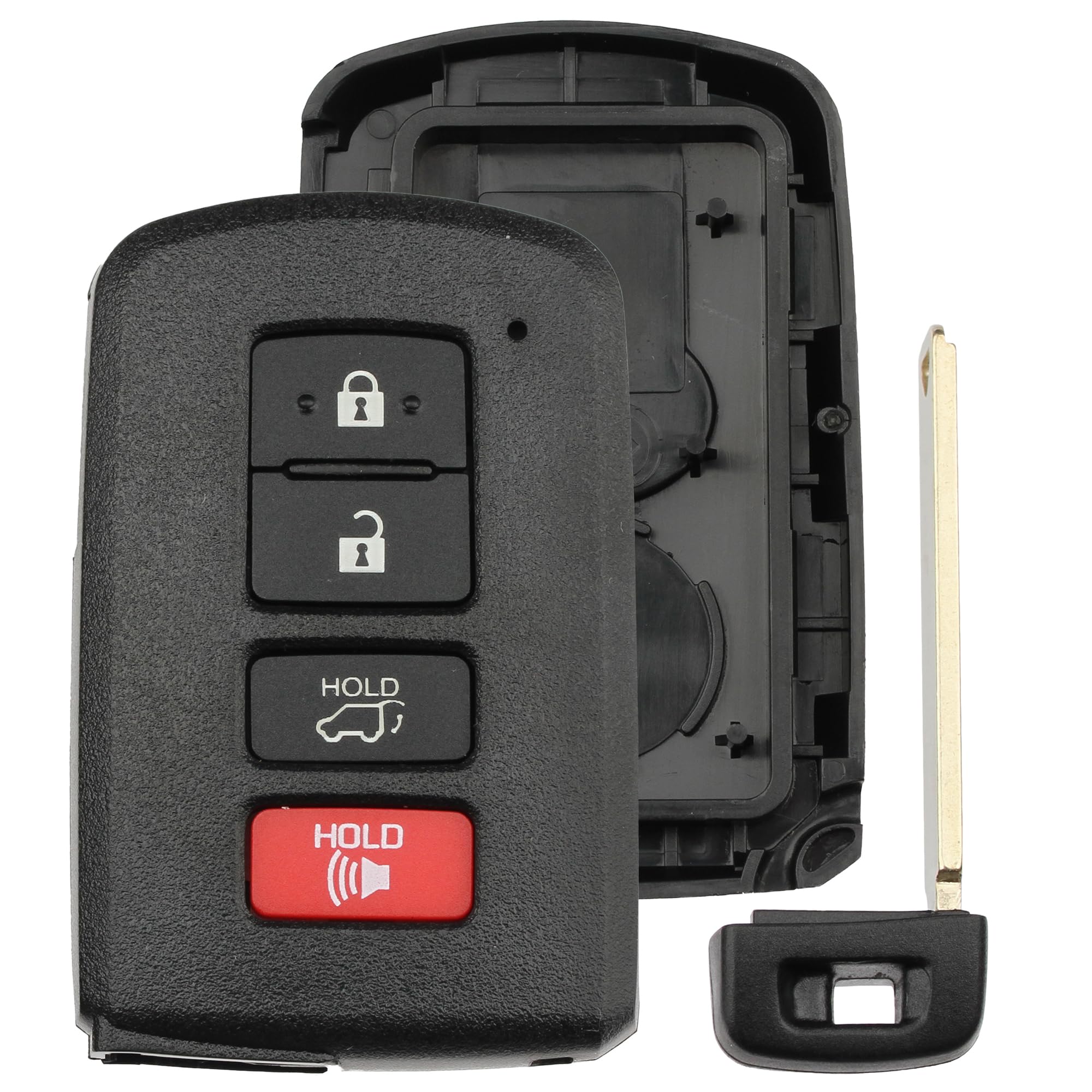 FOBTEK Smart Key Fob Shell Case & Button Pad for Toyota HYQ14FBA, 4-Button