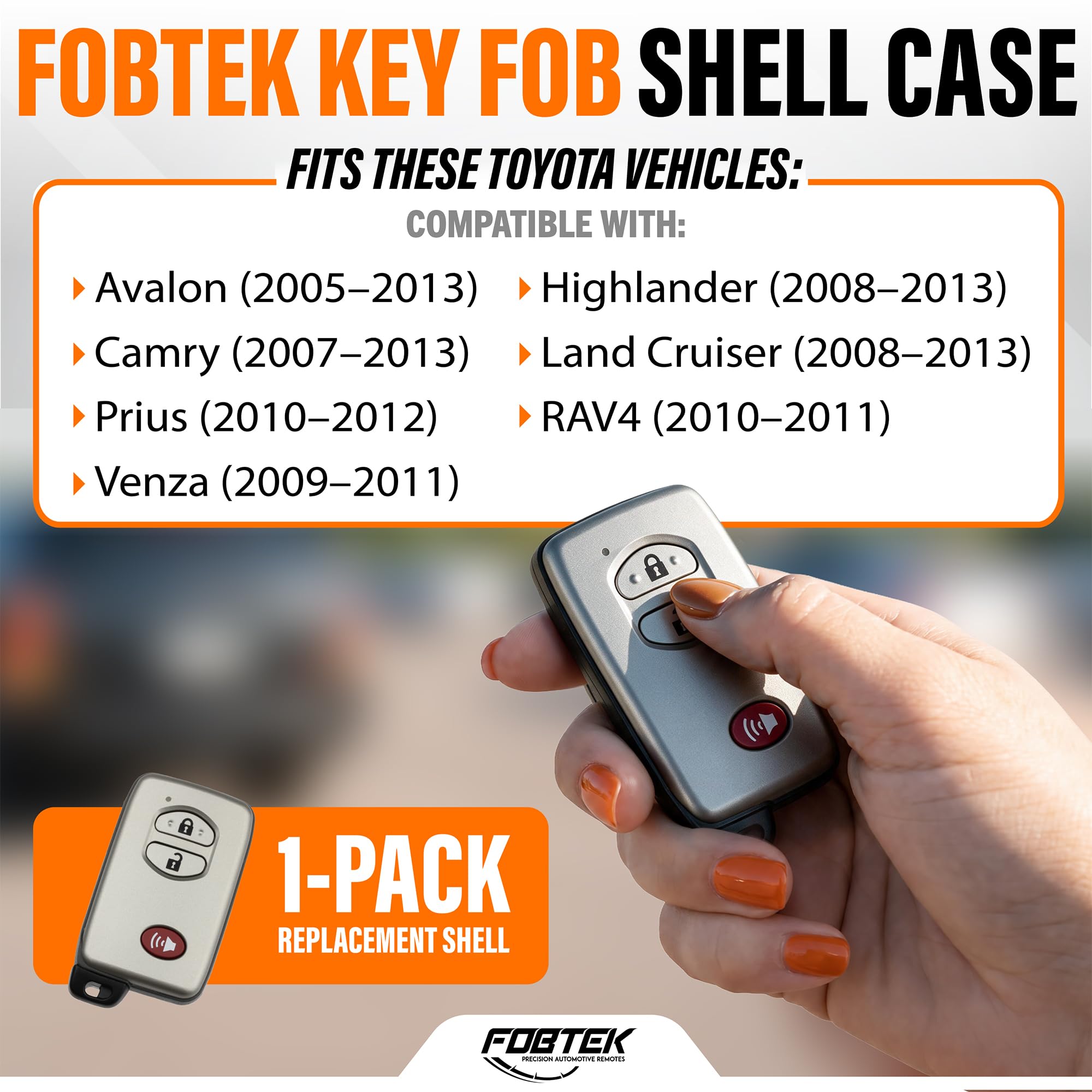 FOBTEK Smart Key Fob Shell Case for Toyota HYQ14AAB, 3-Button Gold