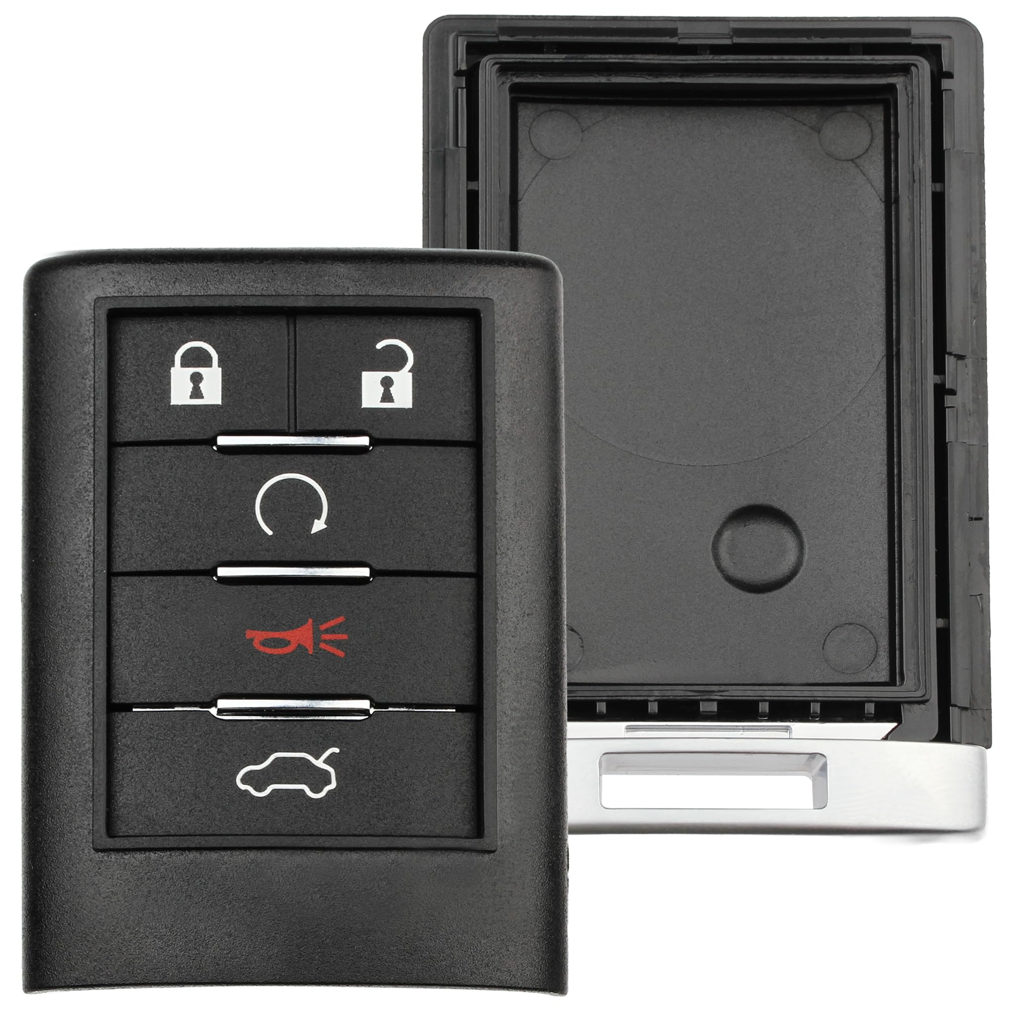 FOBTEK Key Fob Shell Case & Button Pad for Cadillac OUC6000066, 5-Button