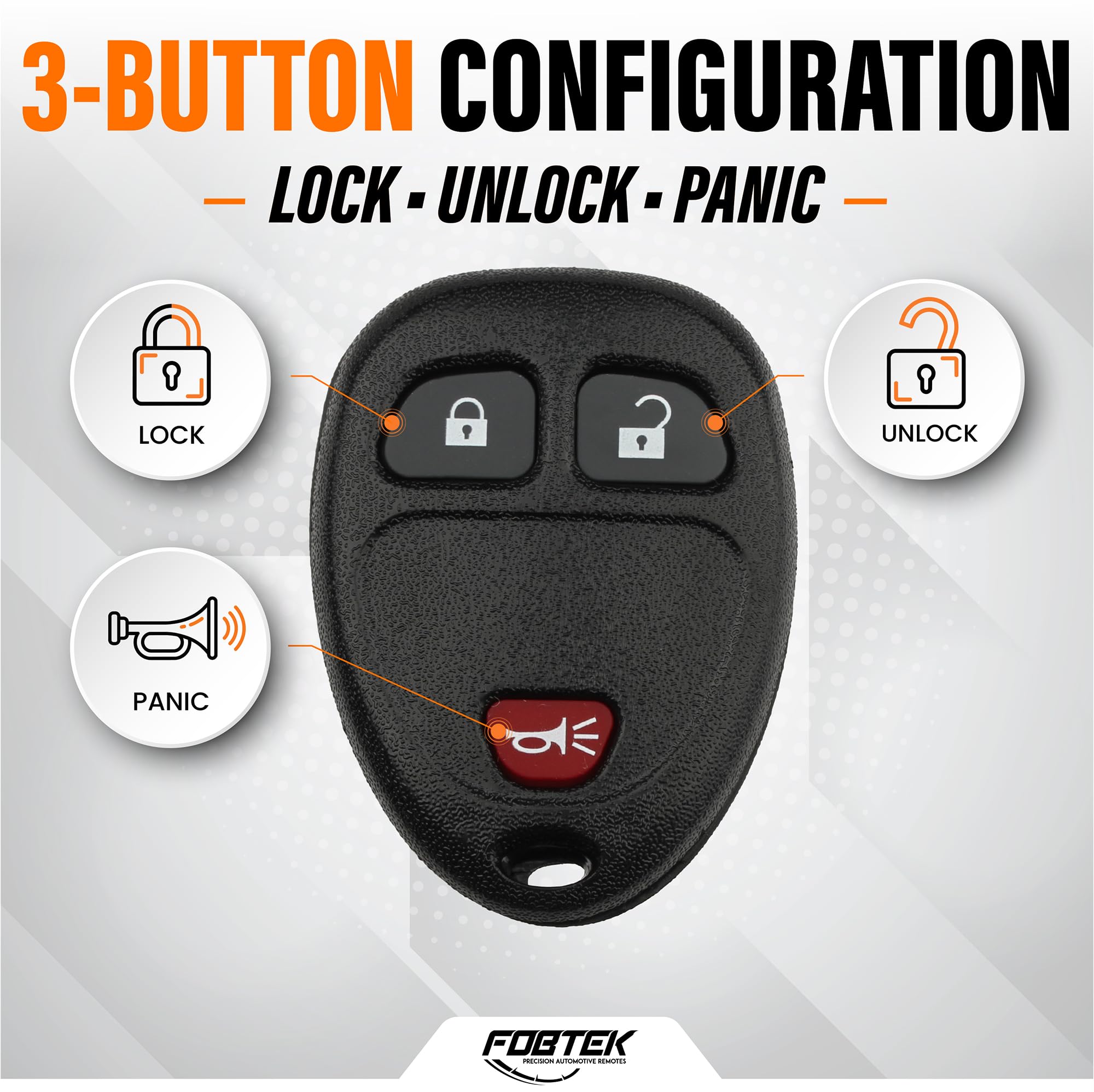 FOBTEK Key Fob Shell Case & Button Pad for Chevy GMC Cadillac OUC60270