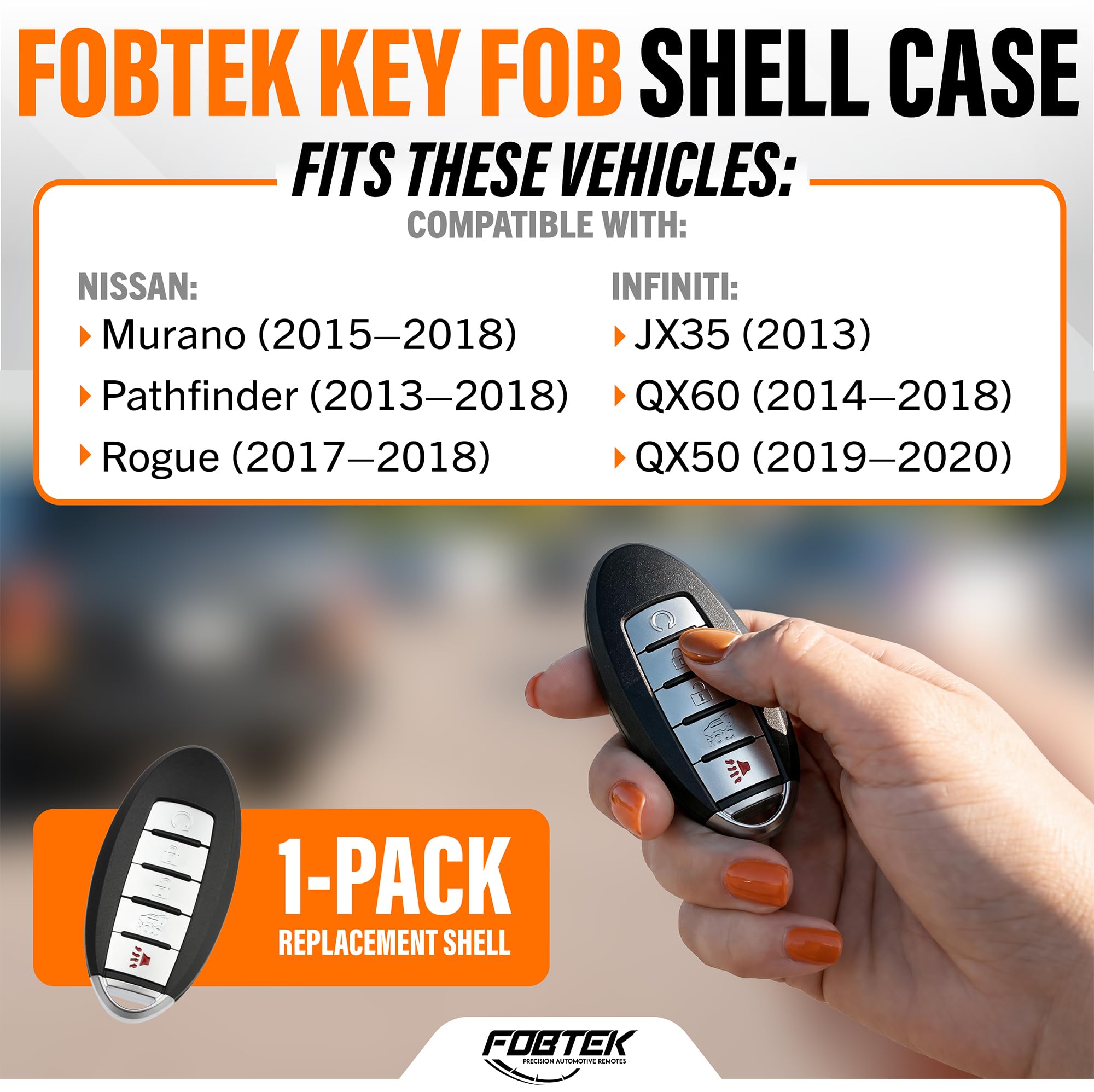 FOBTEK Smart Key Fob Shell Case for Nissan Infiniti KR5S180144014