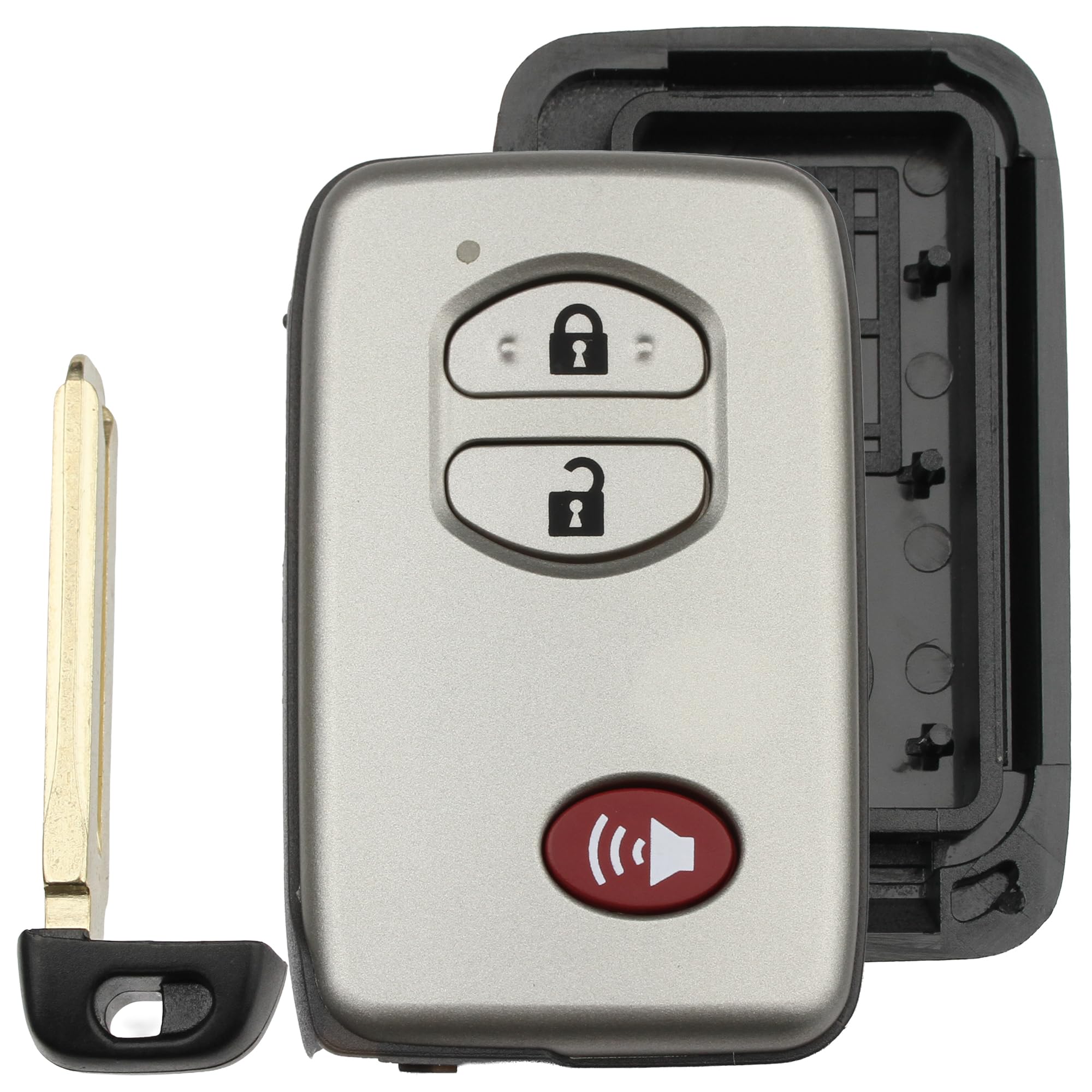 FOBTEK Smart Key Fob Shell Case for Toyota HYQ14AAB, 3-Button Gold