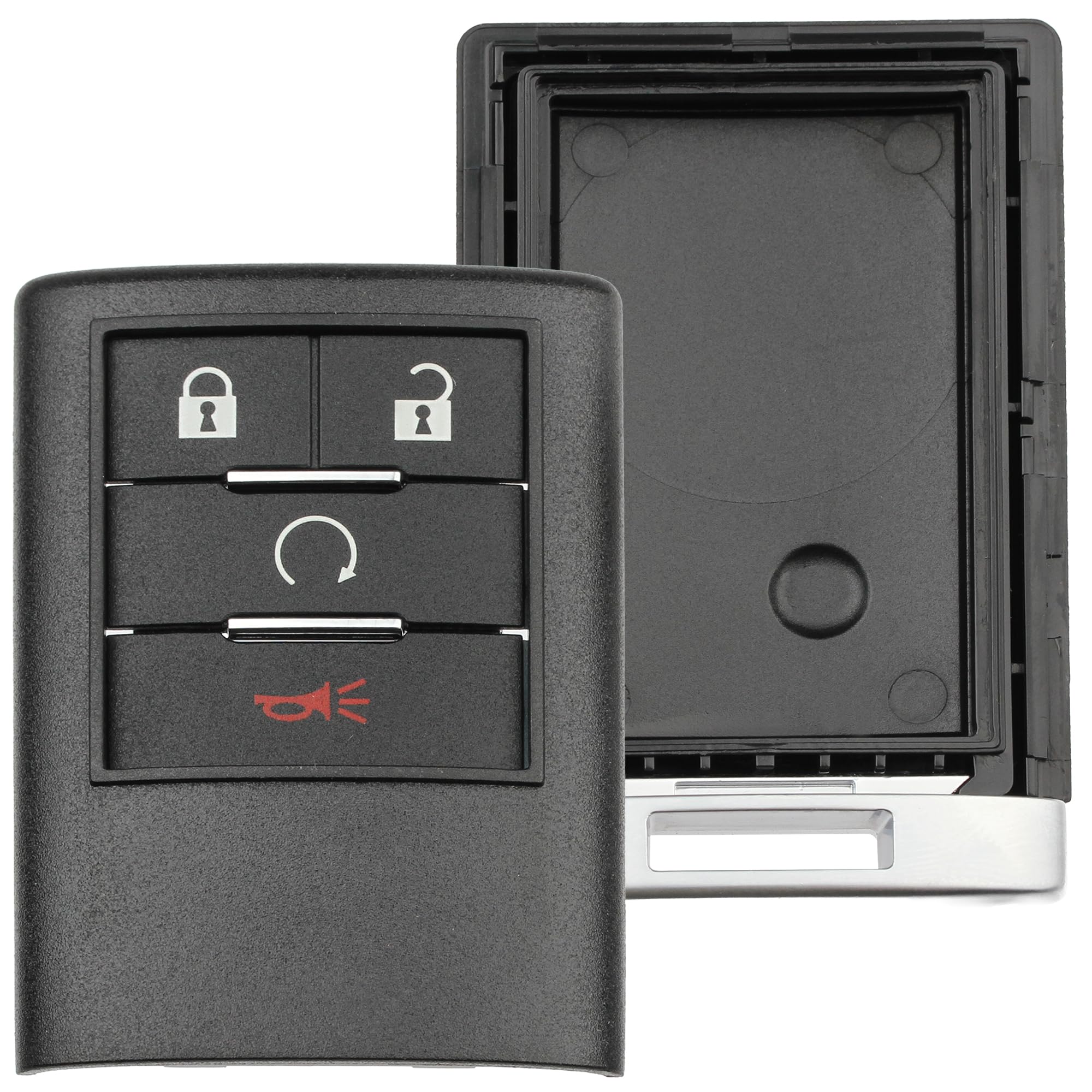 FOBTEK Key Fob Shell Case & Button Pad for Cadillac OUC6000066, 4-Button