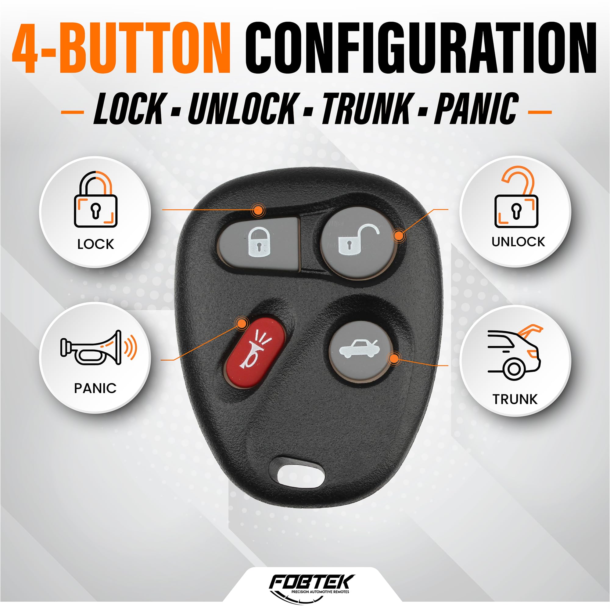 FOBTEK Key Fob Shell Case for Chevy Pontiac Buick KOBLEAR1XT